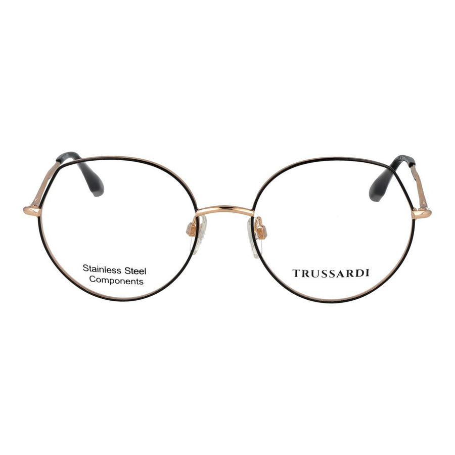 Trussardi black and gold stainless steel hexagonal eyeglass frames