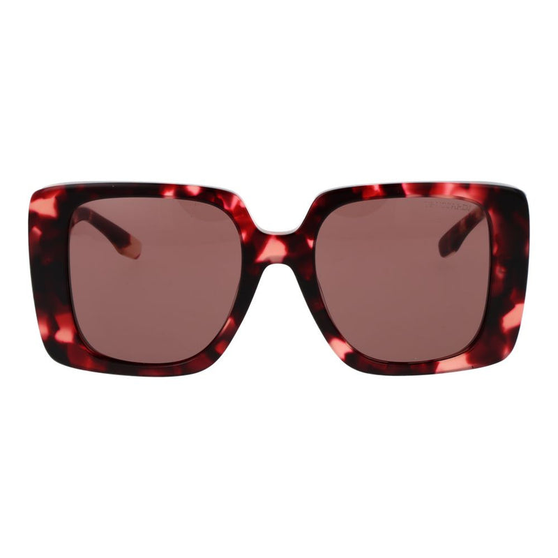 Trussardi burgundy acetate sunglasses featuring bold square frames and tinted lenses