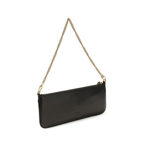 PINKO Black Calf Leather Bos Taurus Shoulder Bag