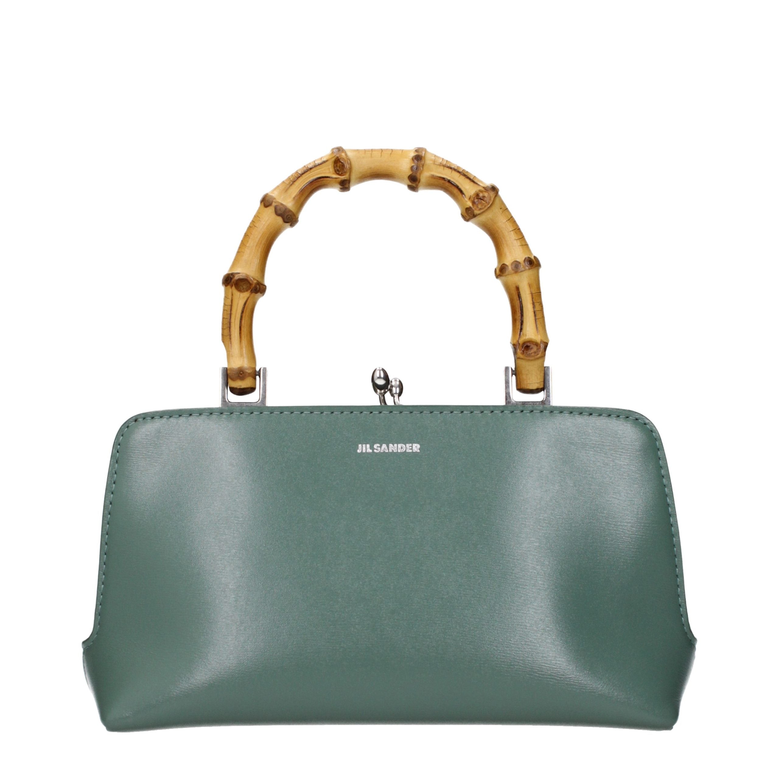 Jil Sander Green Leather Handbag