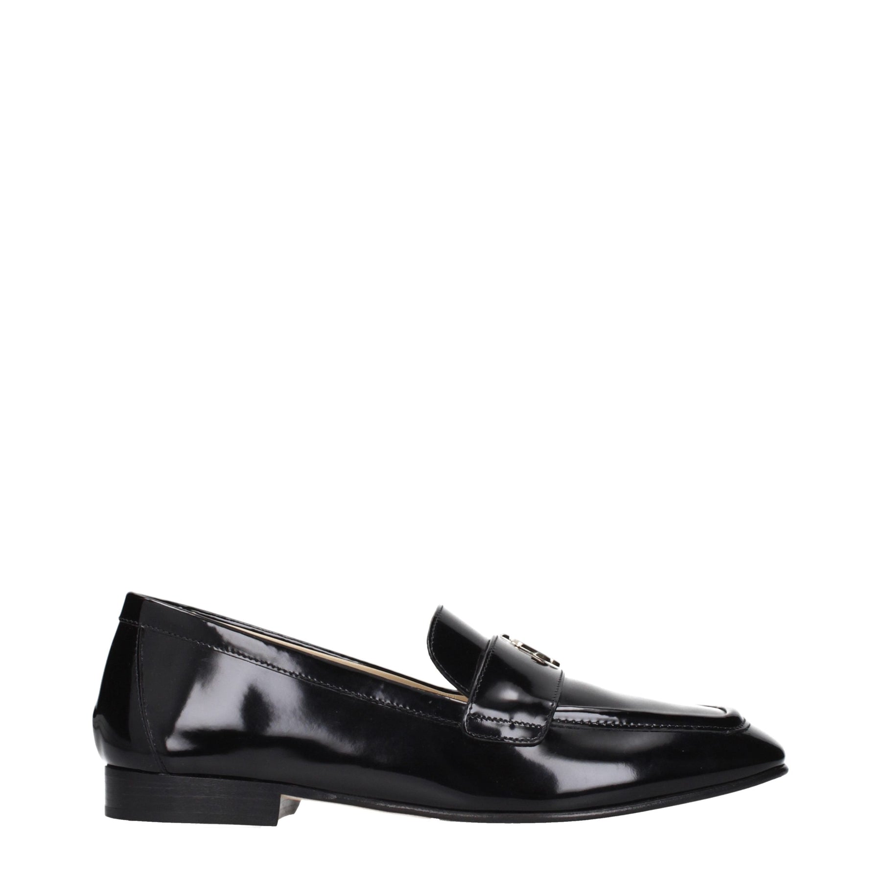 Jimmy Choo Black Leather Slip-On Loafers