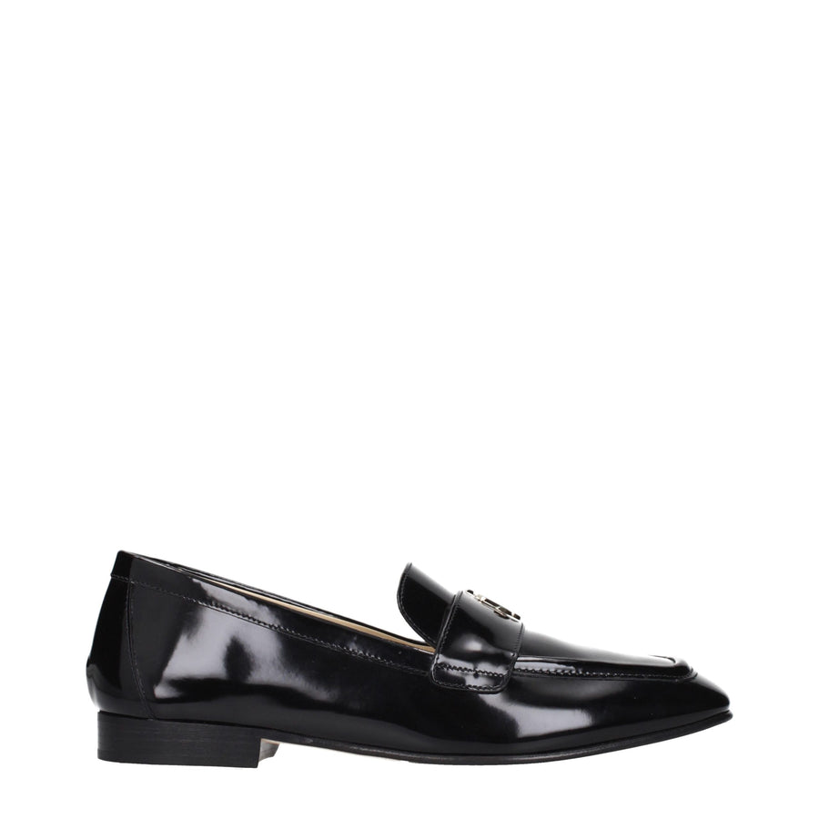 Jimmy Choo Black Leather Slip-On Loafers