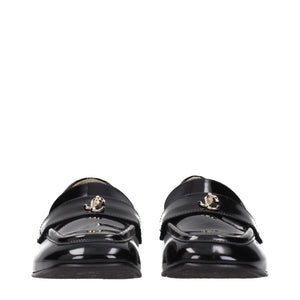 Jimmy Choo Black Leather Slip-On Loafers