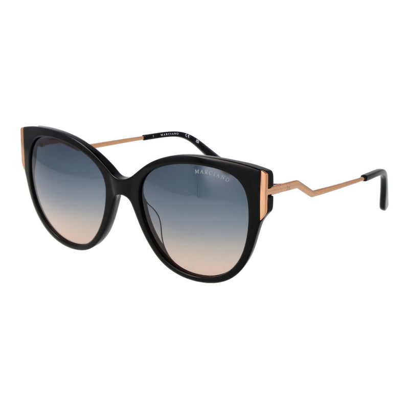 Marciano by Guess black acetate cat eye sunglasses with gradient lenses and gold temples