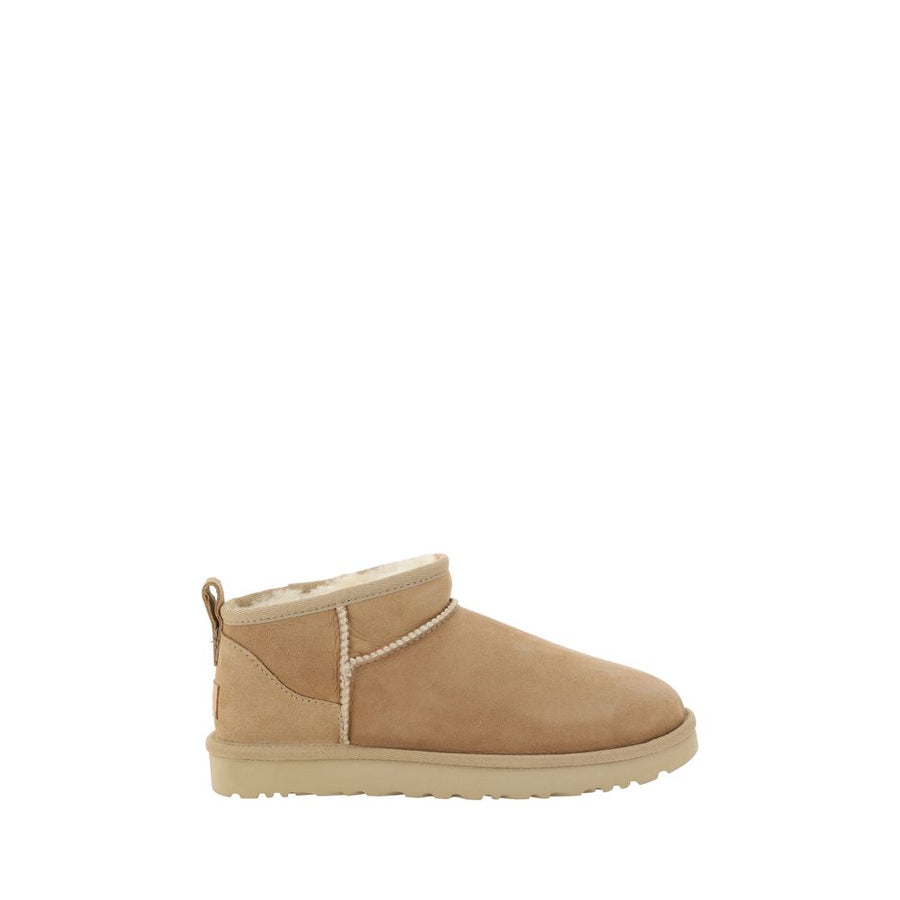 UGG Beige Suede Leather Ankle Boots