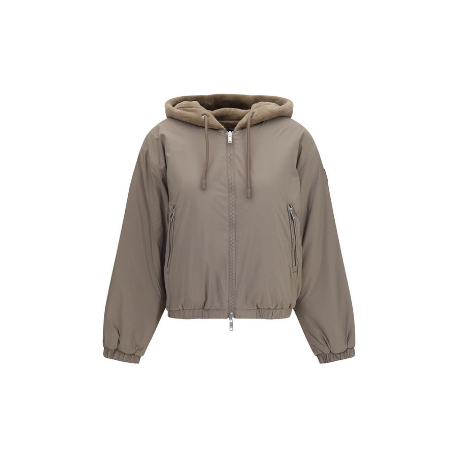 Moose Knuckles Brown Faux Fur Sweatshirt