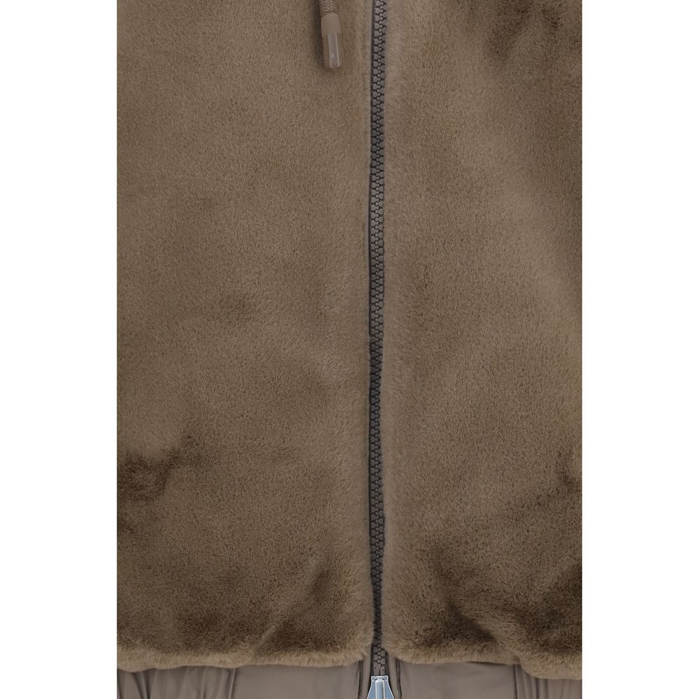 Moose Knuckles Brown Faux Fur Sweatshirt