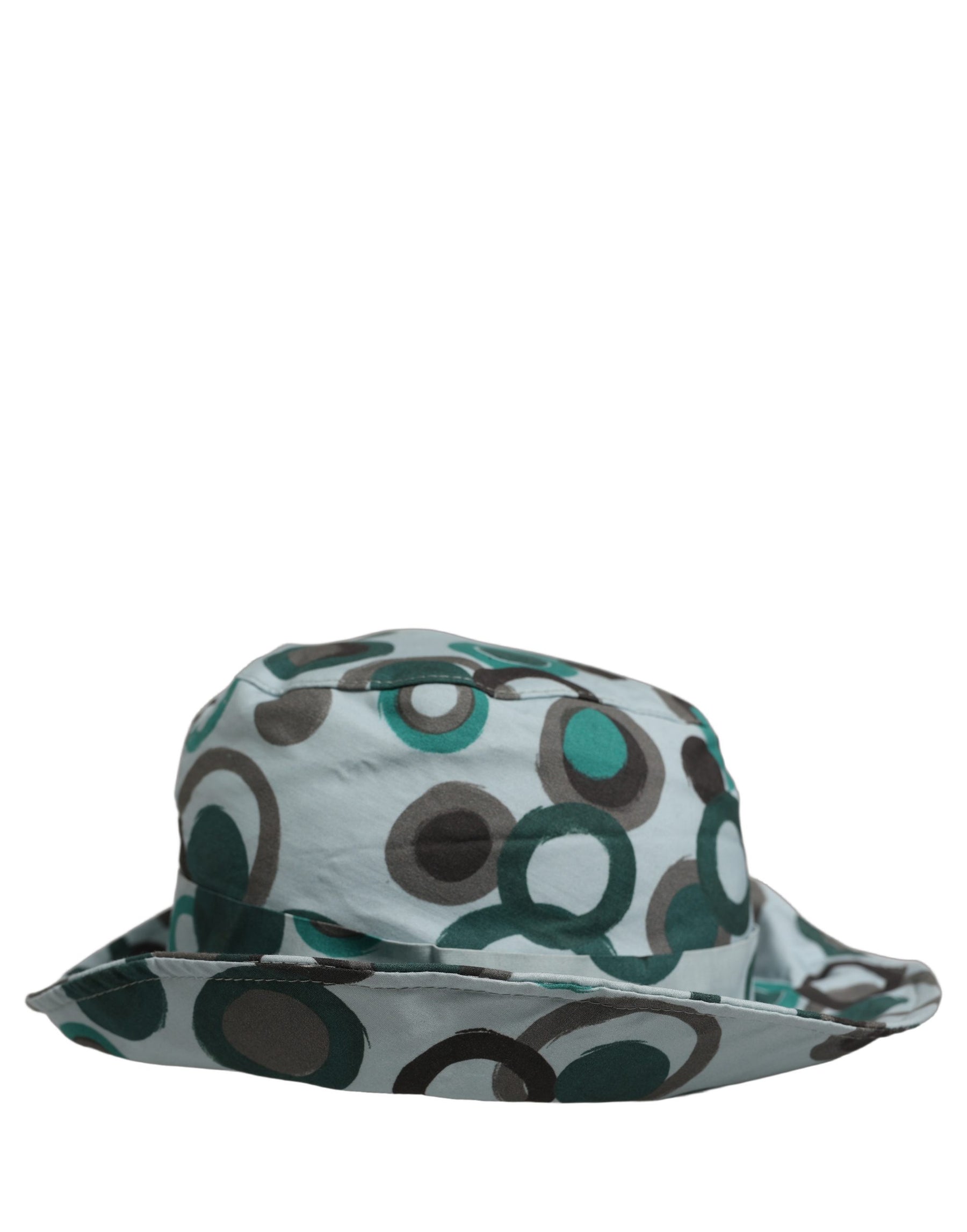 Dolce & Gabbana Teal Cotton Big Polka Dot Pattern Bucket Hat