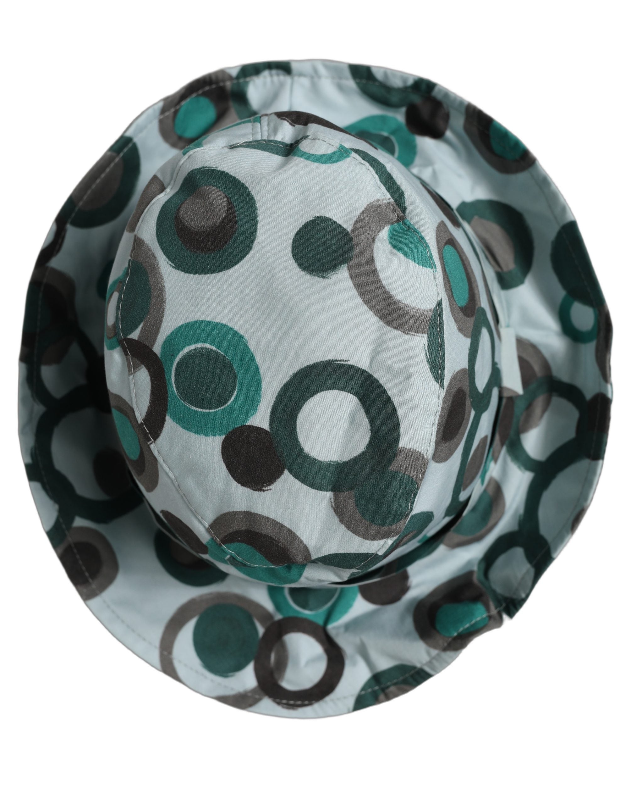 Dolce & Gabbana Teal Cotton Big Polka Dot Pattern Bucket Hat