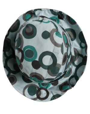 Dolce & Gabbana Teal Cotton Big Polka Dot Pattern Bucket Hat