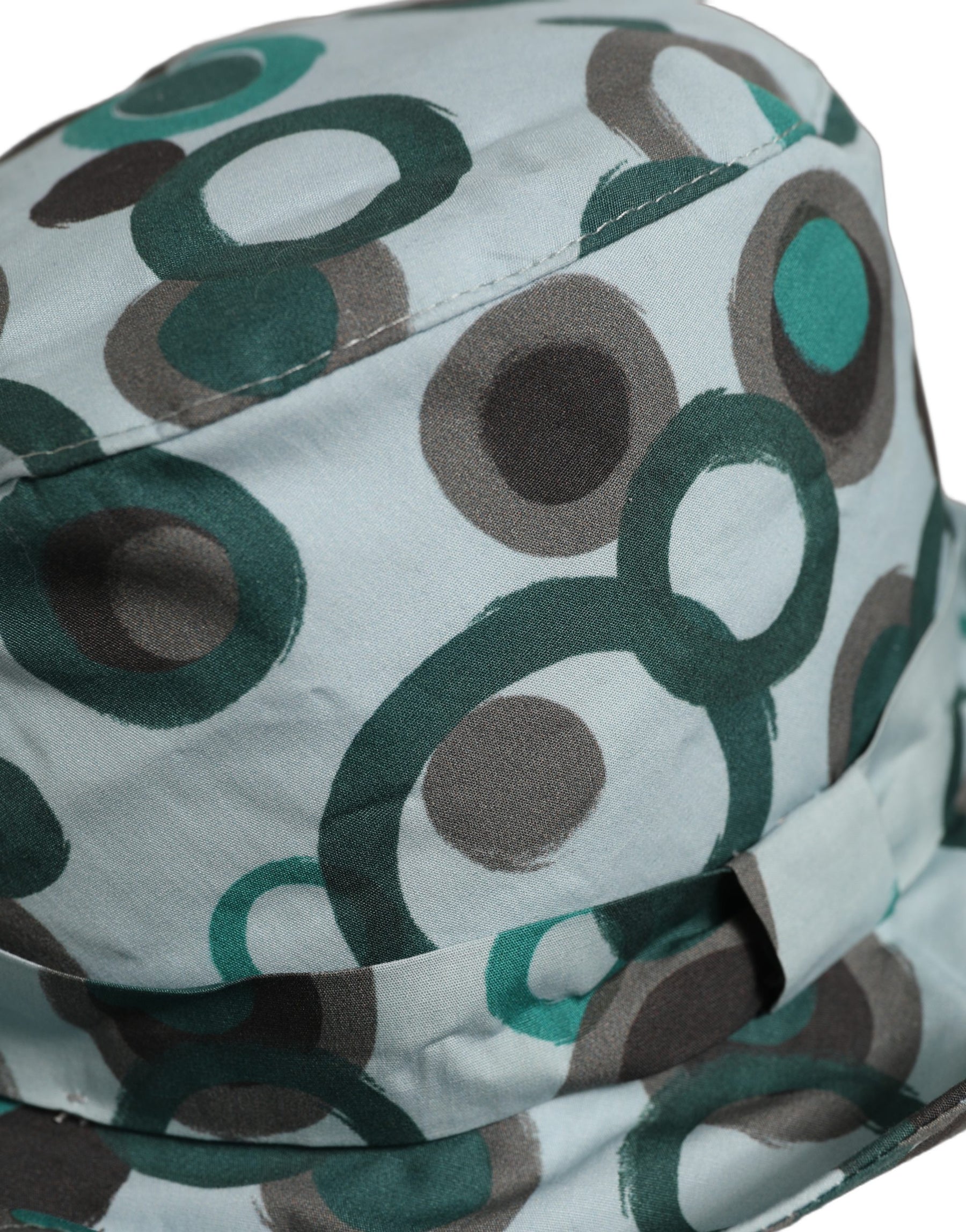 Dolce & Gabbana Teal Cotton Big Polka Dot Pattern Bucket Hat