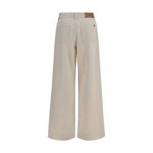 Max Mara Beige Cotton Casual Pants