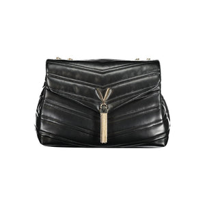 Mario Valentino Nero Polyurethane Women's Bag with Chain Shoulder Strap