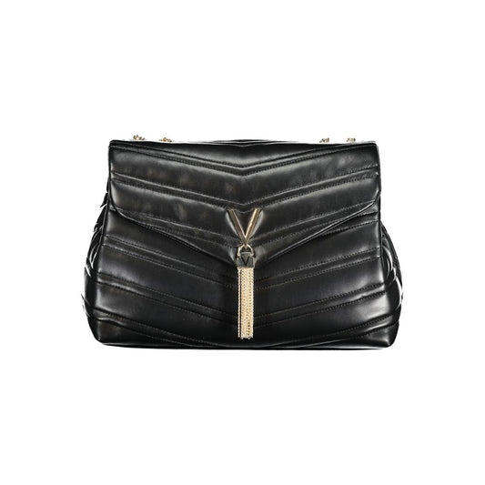 Mario Valentino Nero Polyurethane Women's Bag with Chain Shoulder Strap