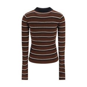 Ganni Brown Wool Oves Aries Dress Shirt