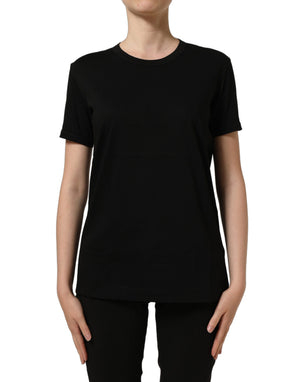 Dolce & Gabbana Black Cotton Crew Neck Short Sleeves T-shirt