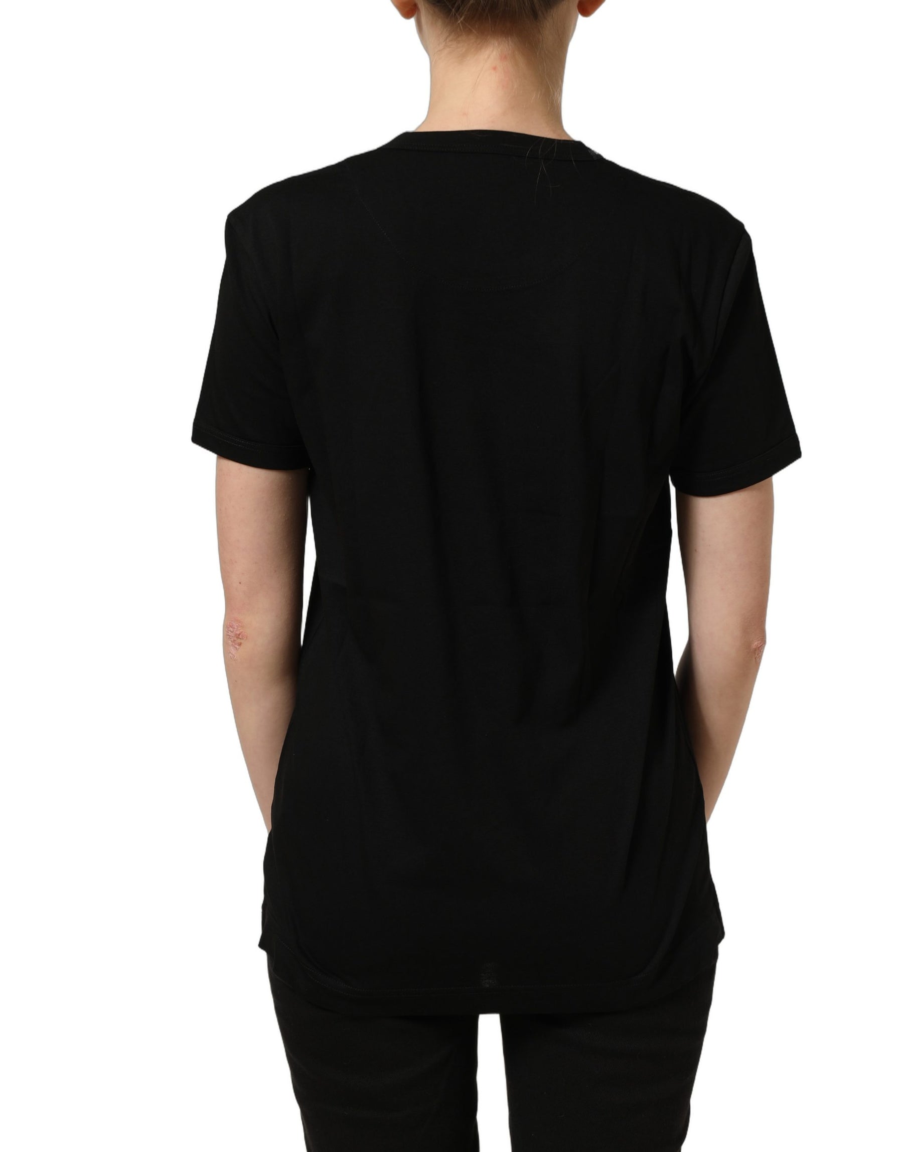 Dolce & Gabbana Black Cotton Crew Neck Short Sleeves T-shirt