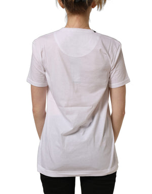 Dolce & Gabbana White Cotton Crew Neck Short Sleeves T-shirt