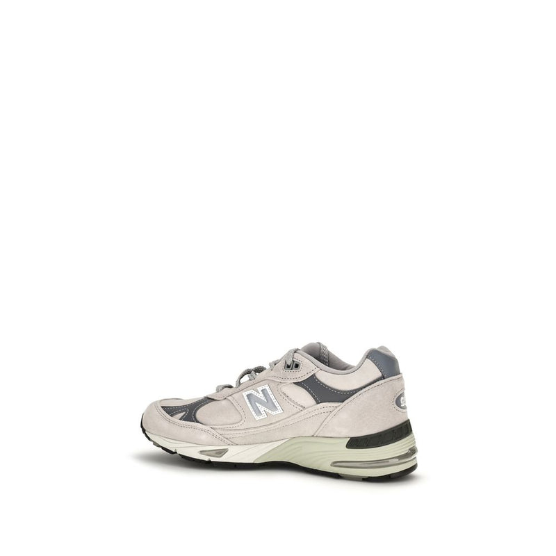 New Balance gray suede athletic sneaker with white N logo
