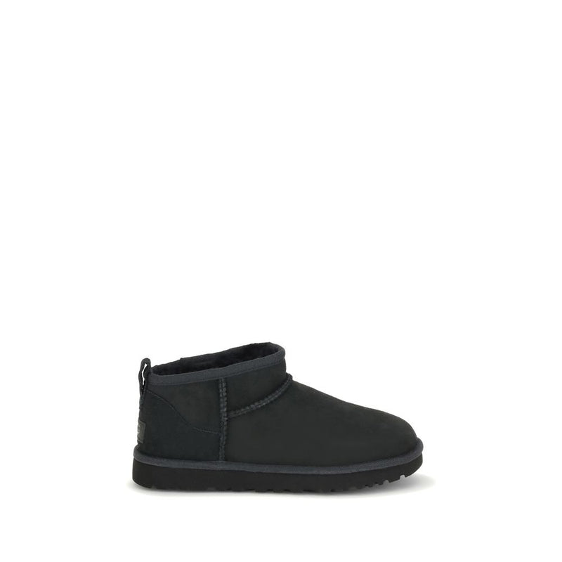 Black suede leather ankle boots