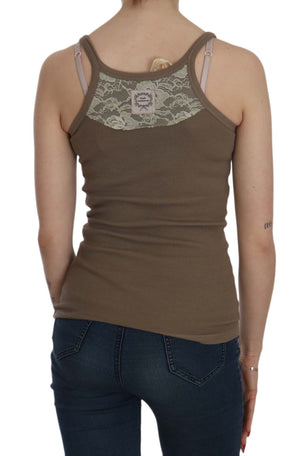 PINK MEMORIES Brown Sleeveless Spaghetti Strap Top