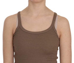 PINK MEMORIES Brown Sleeveless Spaghetti Strap Top