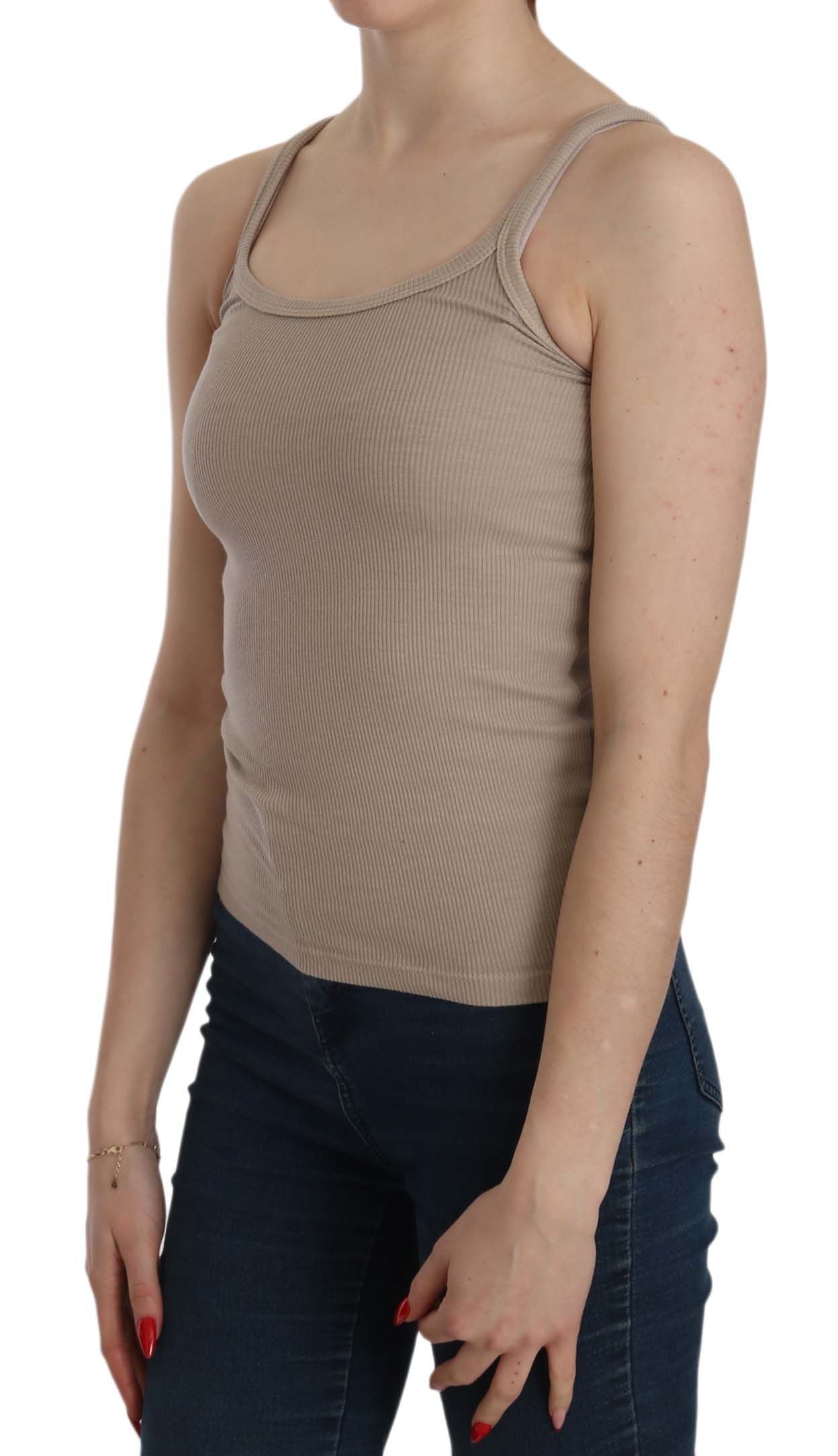 PINK MEMORIES Brown Sleeveless Spaghetti Strap Top Blouse