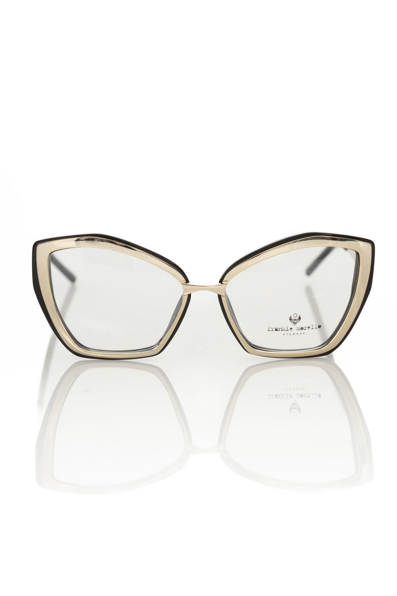 Frankie Morello multicolor acetate cat-eye women's eyeglass frame with gold and black rims