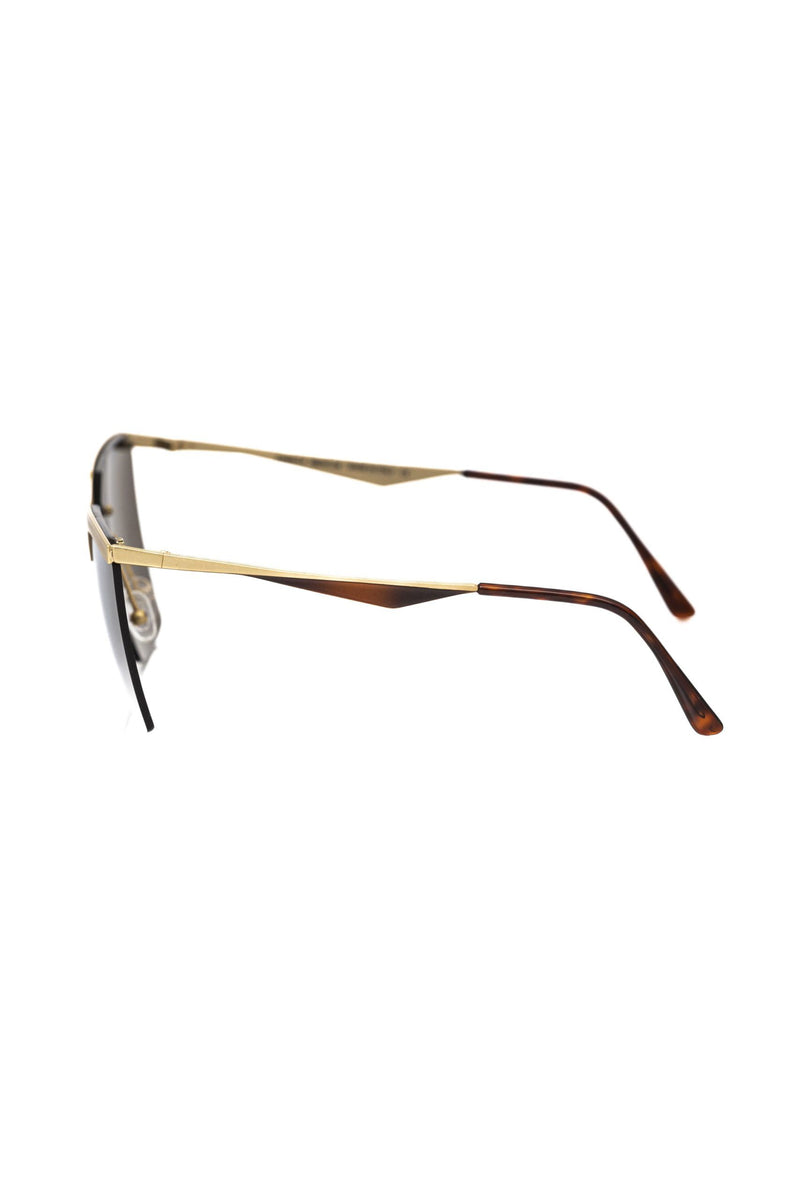 Gold metallic and tortoiseshell women sunglasses shown in profile