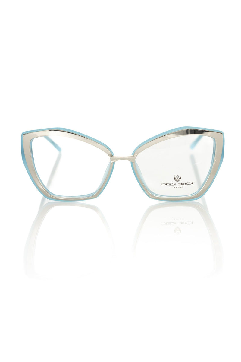 Light blue and silver cat-eye acetate eyeglass frames for women