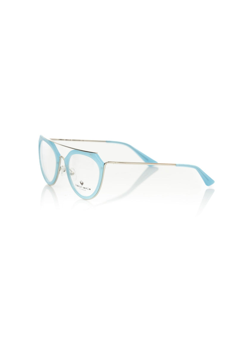 Light blue acetate and metal cat eye women eyeglass frames