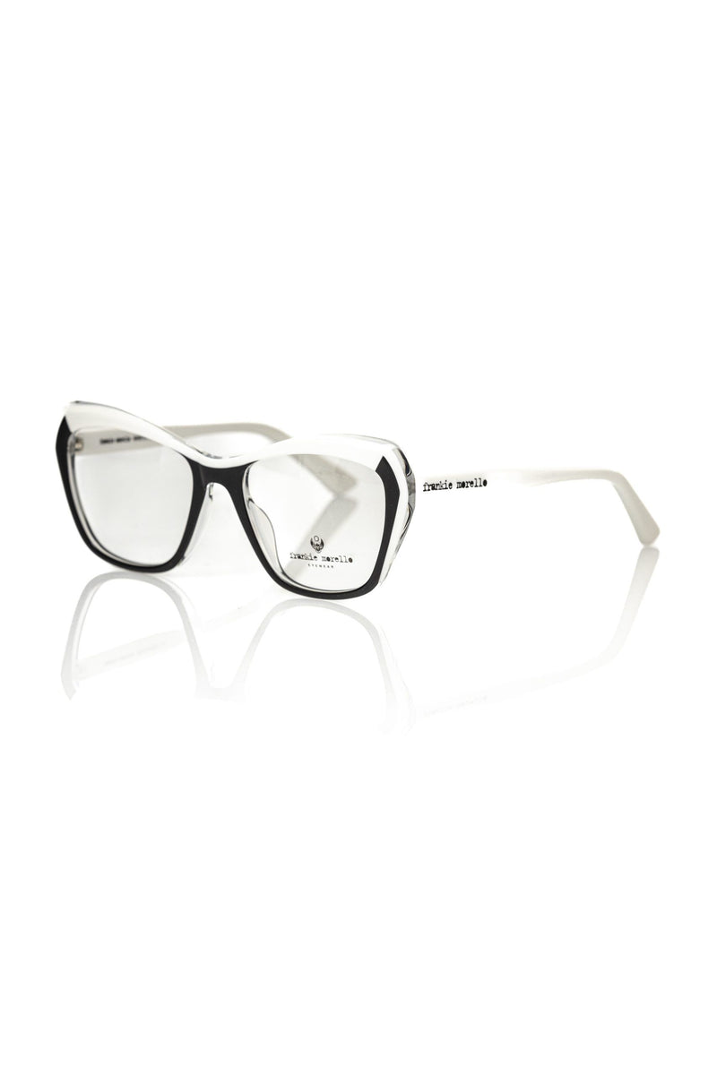 Frankie Morello black and white acetate cat-eye women's eyeglass frame