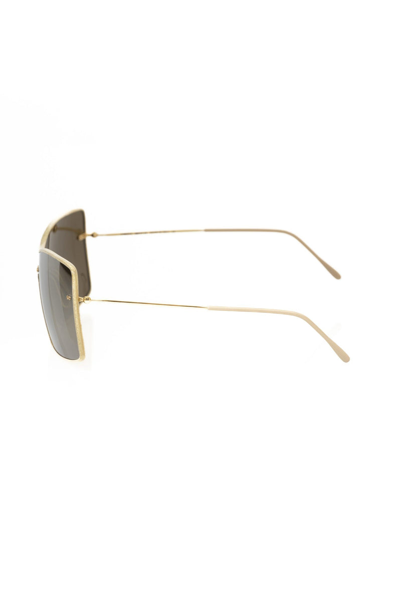 Frankie Morello gold metallic fiber women's sunglasses with tinted lenses and thin metal temples