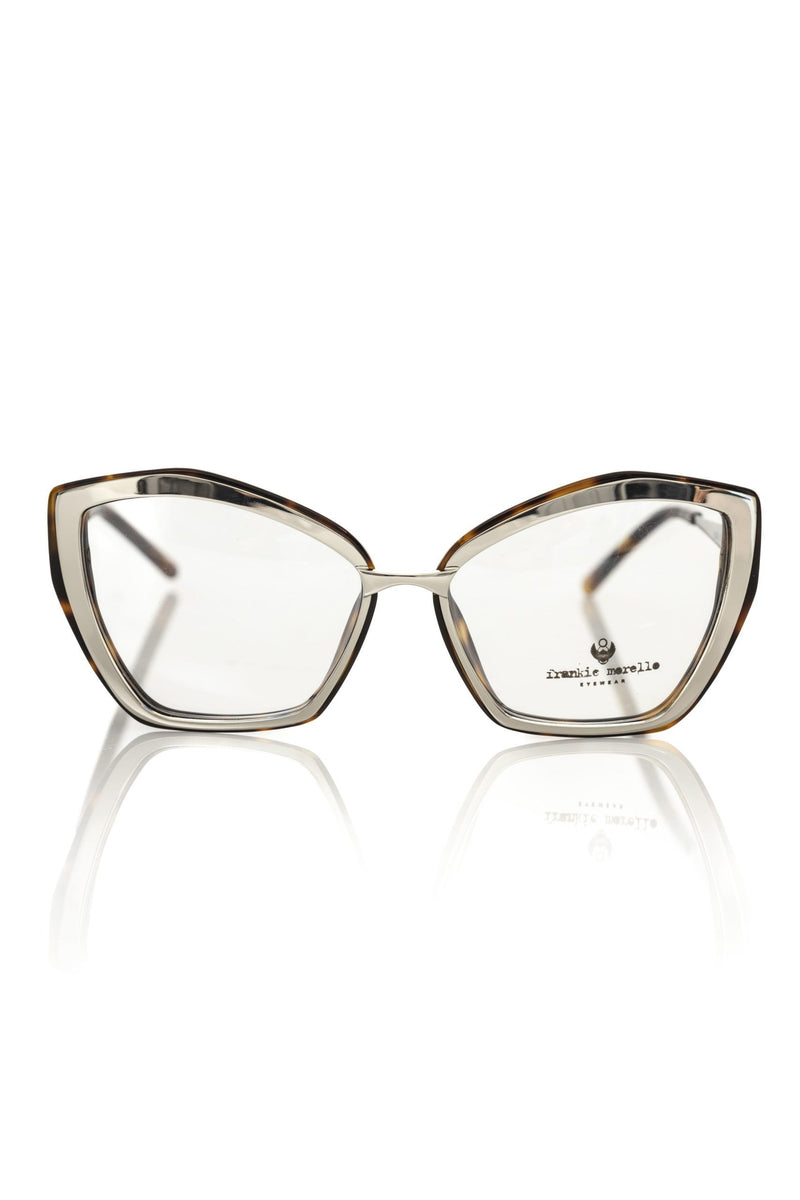 Tortoiseshell and silver acetate cat-eye women's eyeglasses frame