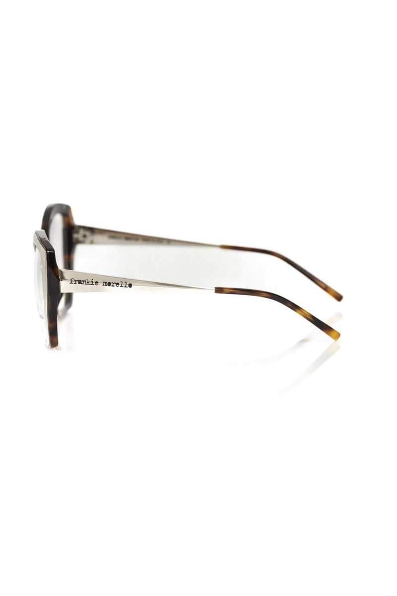 Tortoiseshell acetate and silver metal women's optical glasses frames shown in profile