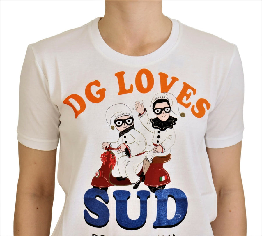White cotton short-sleeve t-shirt seen from the back