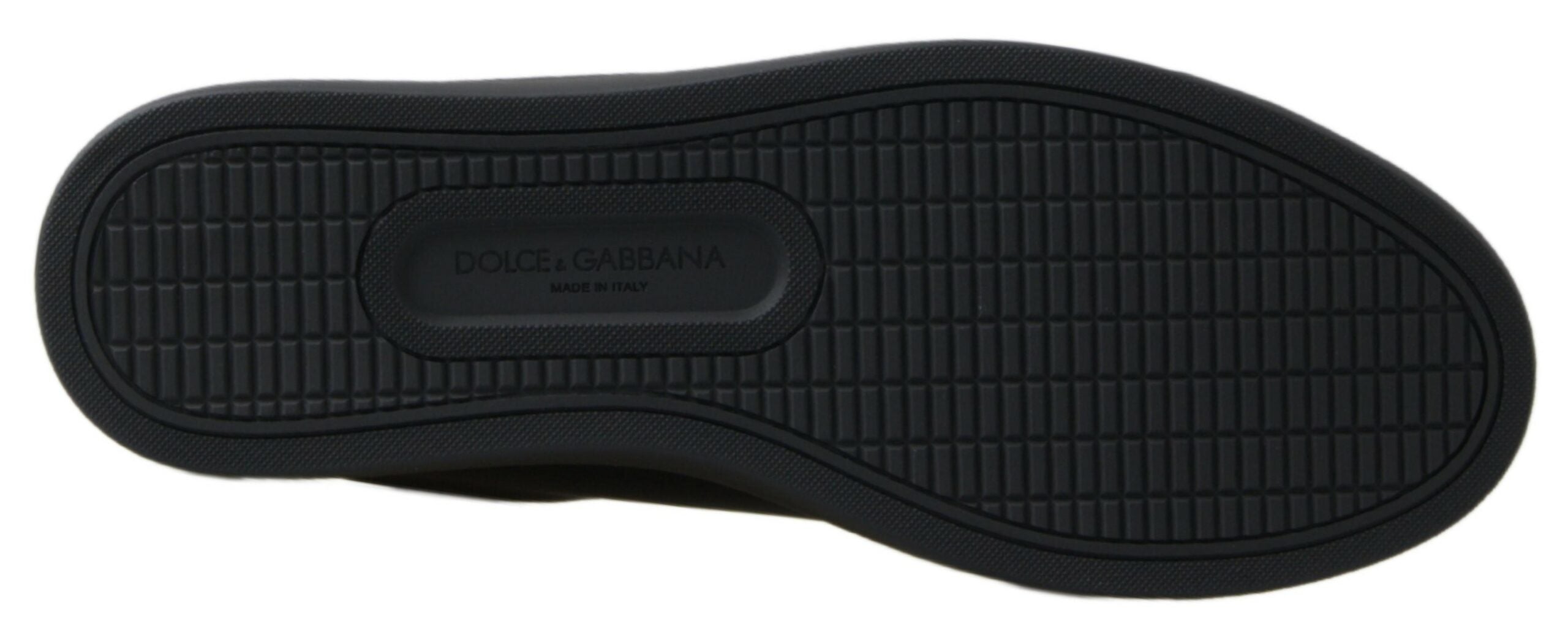 Black Dolce & Gabbana sneaker outsole with a textured grip pattern and central logo branding.