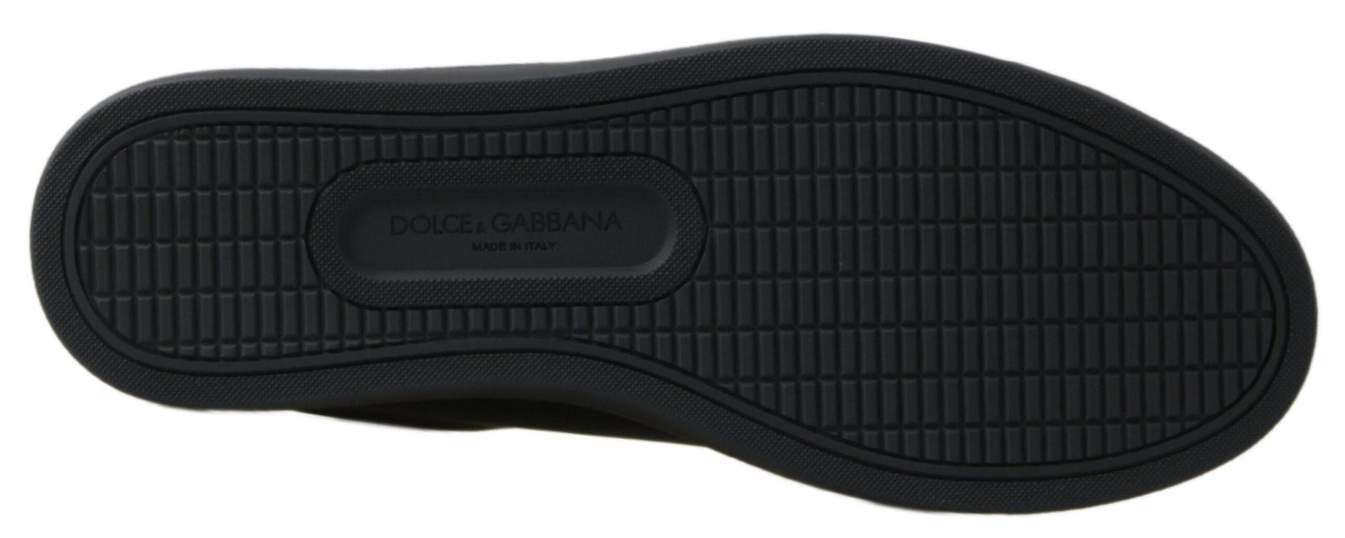 Black Dolce & Gabbana sneaker outsole with a textured grip pattern and central logo branding.