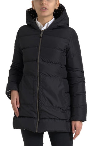Dolce & Gabbana Black Polyester Hooded Reversible Jacket