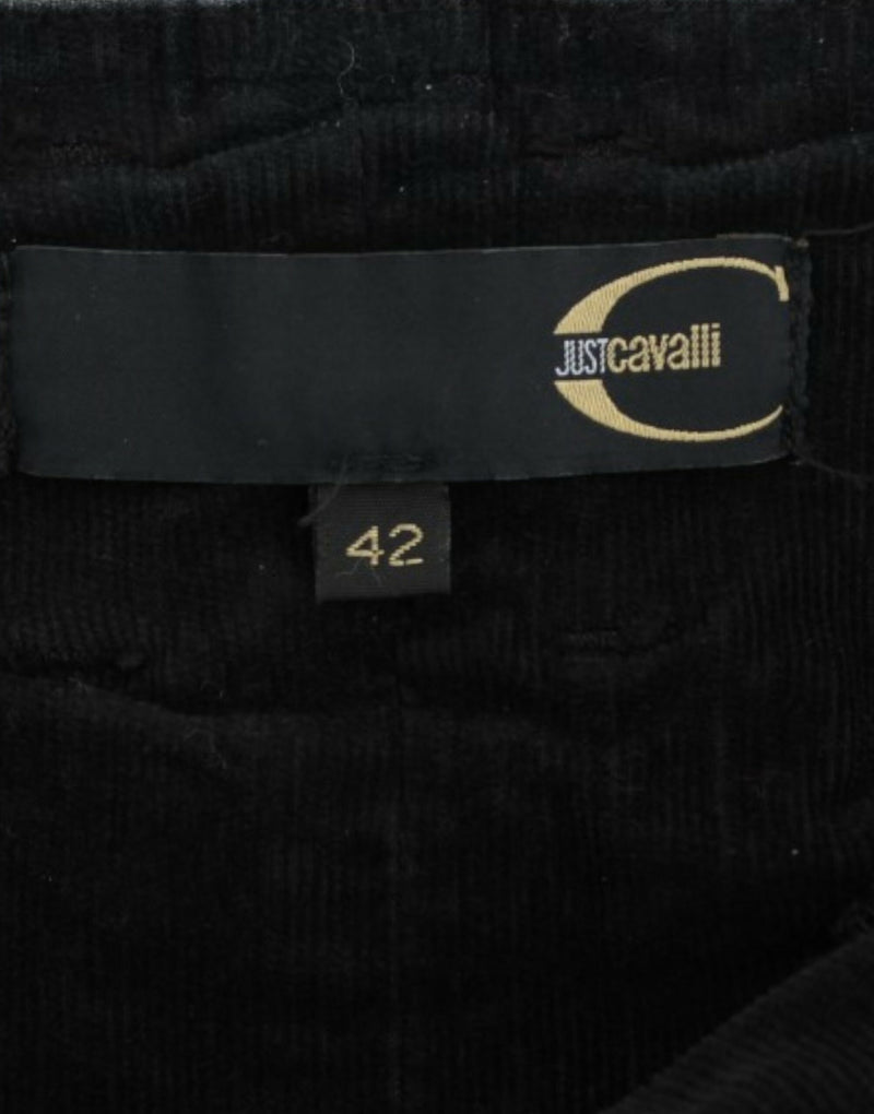 Black corduroy pencil skirt with Just Cavalli label size 42