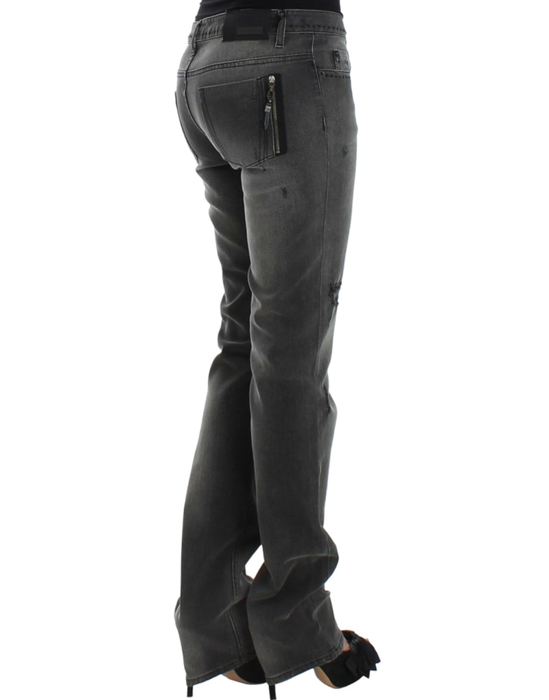 Costume National gray straight-leg denim jeans viewed from the back