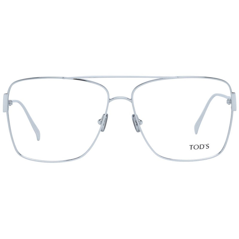 Tod's silver metal navigator glasses frames with a double bridge