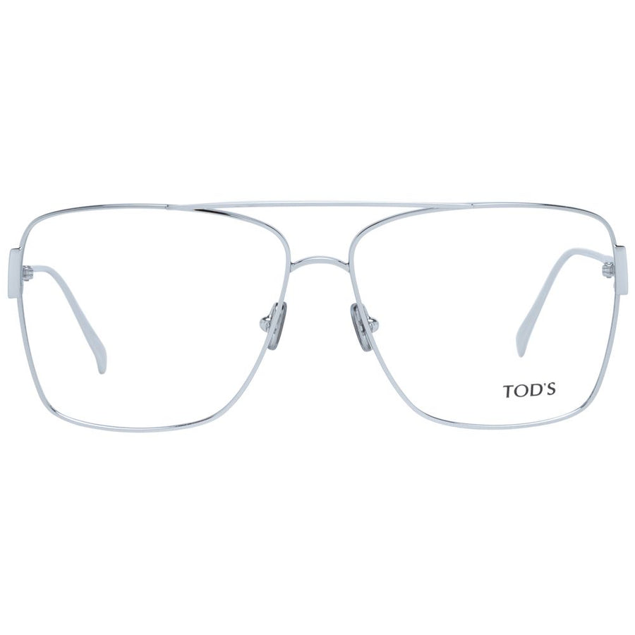 Silver metal navigator eyeglass frames with a double bridge