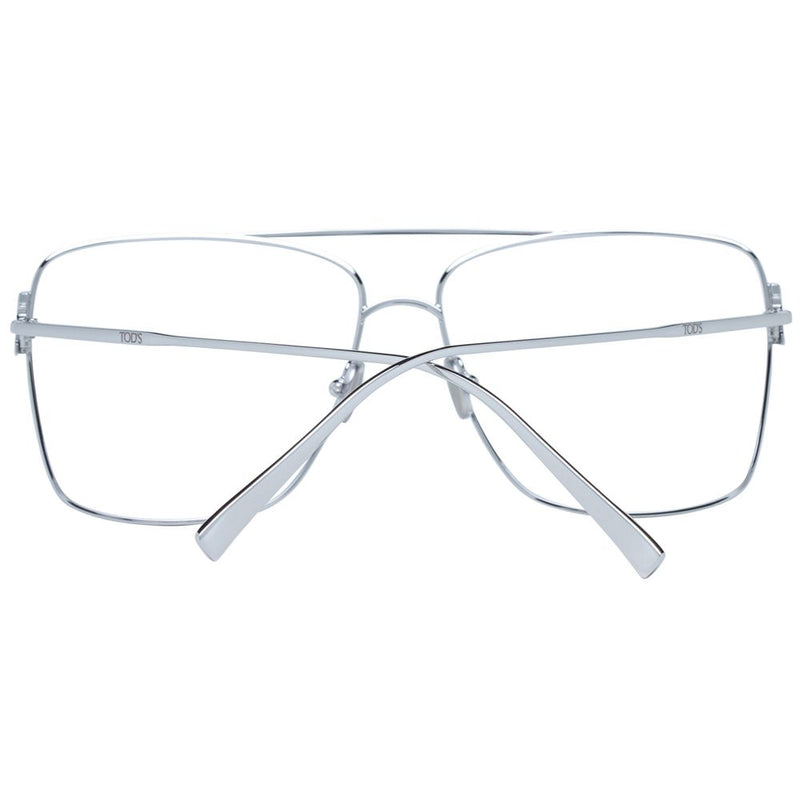 Tod's silver metal navigator-style eyeglasses frames with folded temples