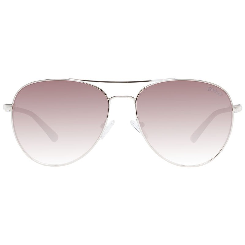 Guess silver metal aviator sunglasses with gradient lenses