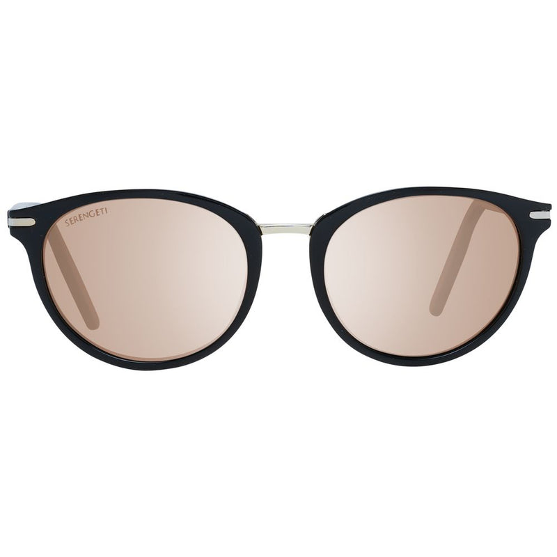 Serengeti black acetate and metal sunglasses with brown lenses
