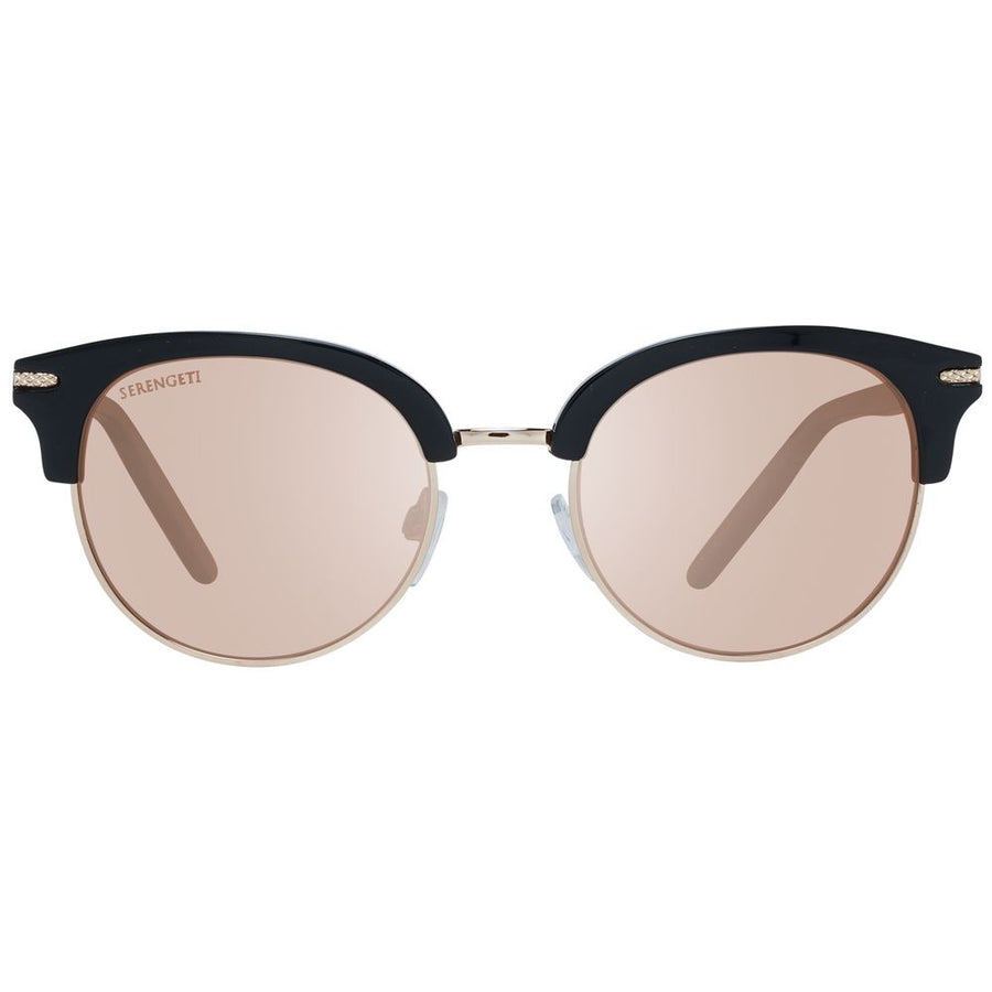 Serengeti black acetate and gold metal round sunglasses with gradient lenses