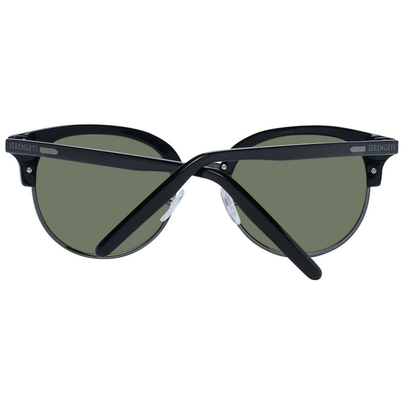 Serengeti black acetate and metal sunglasses with green lenses