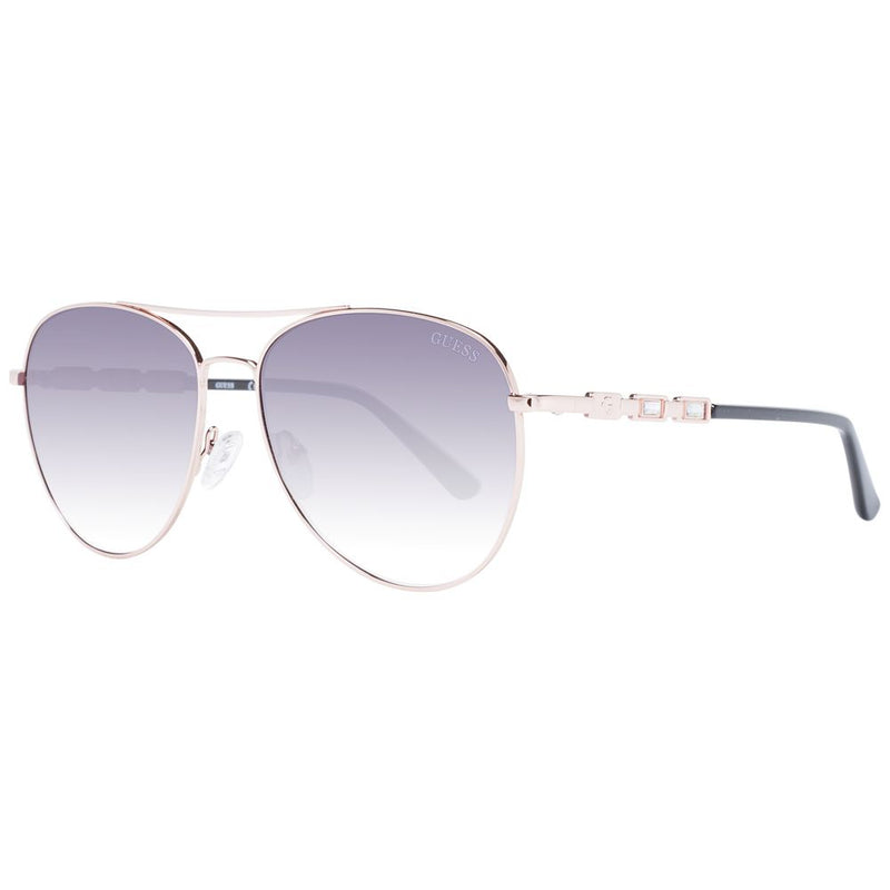 Guess rose gold metal aviator sunglasses with gradient lenses