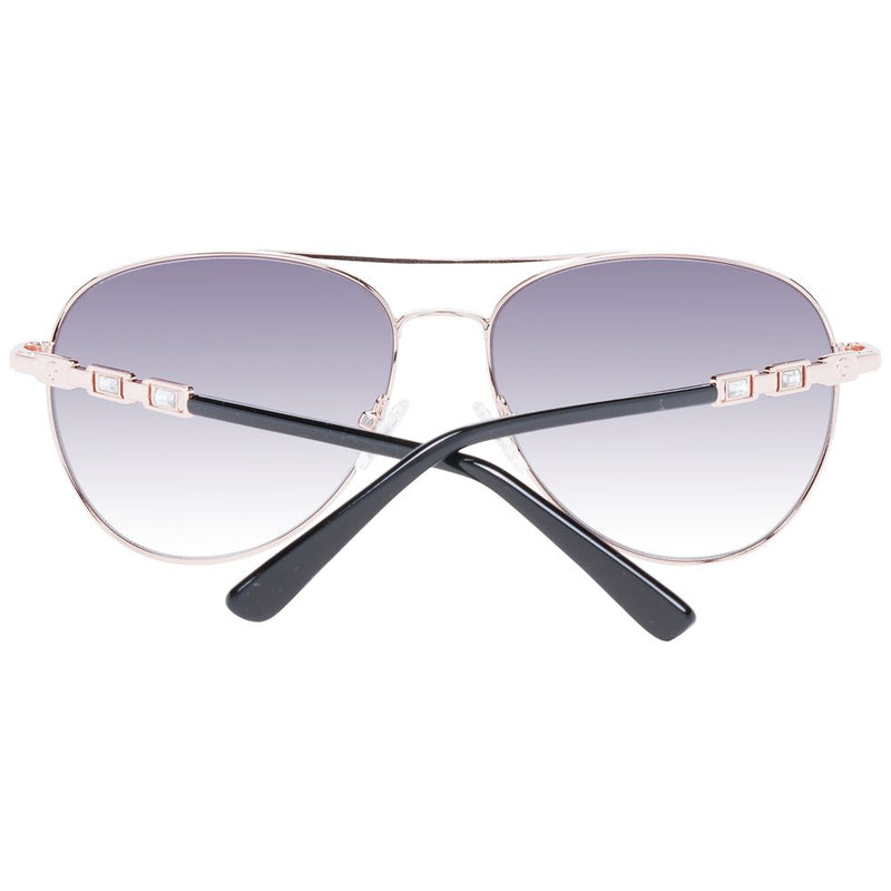 Rose gold aviator sunglasses with gradient lenses and crystal-accented metal frames